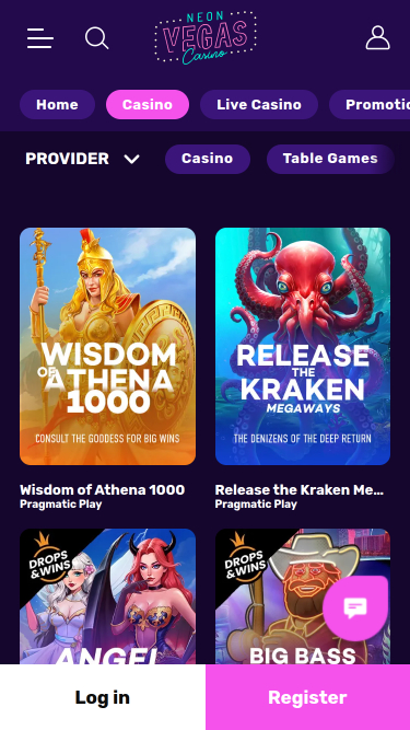 Casino móvil NeonVegas: Gotas y ganancias