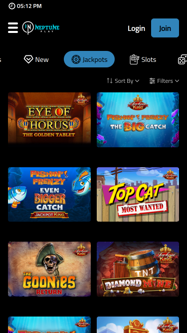 Jackpot móvil del casino Neptune Play