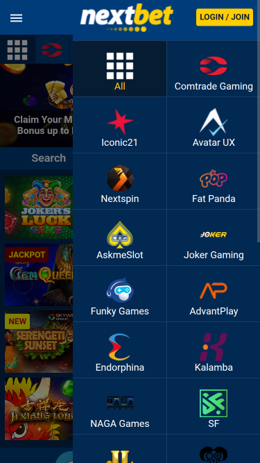 Développeurs de jeux de casino NextBet Mobile