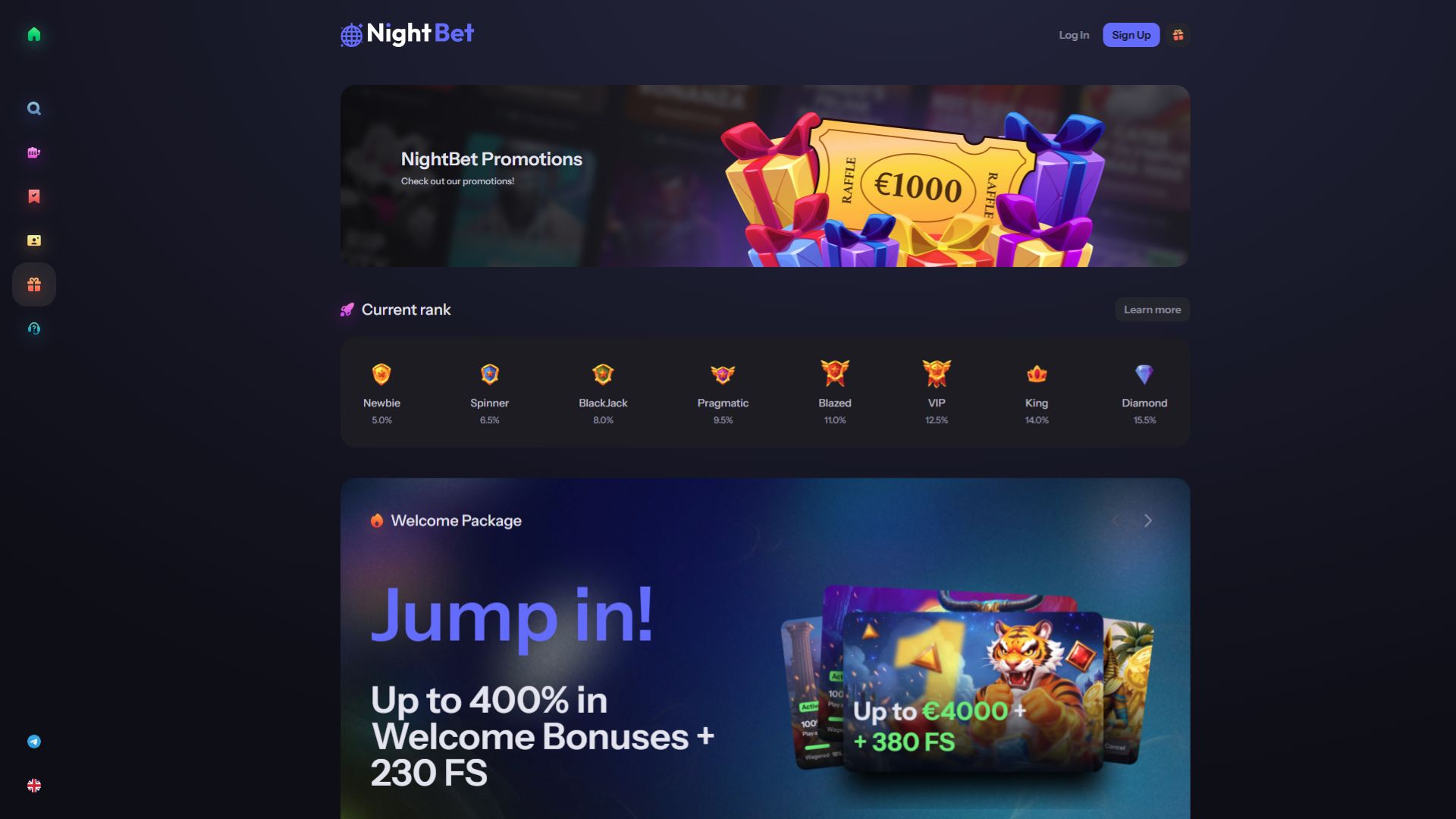 Promotions NightBet Casino sur ordinateur