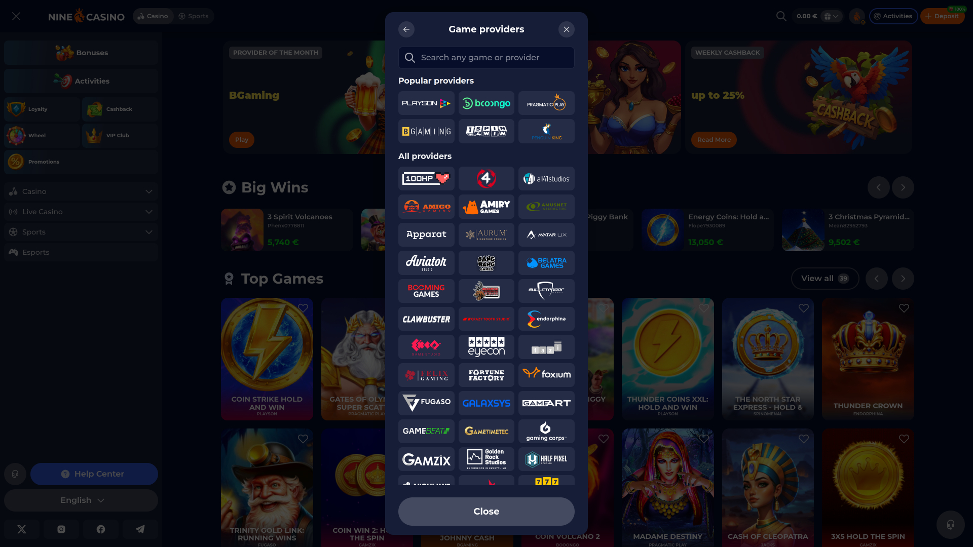 Sviluppatori di giochi desktop Nine Casino