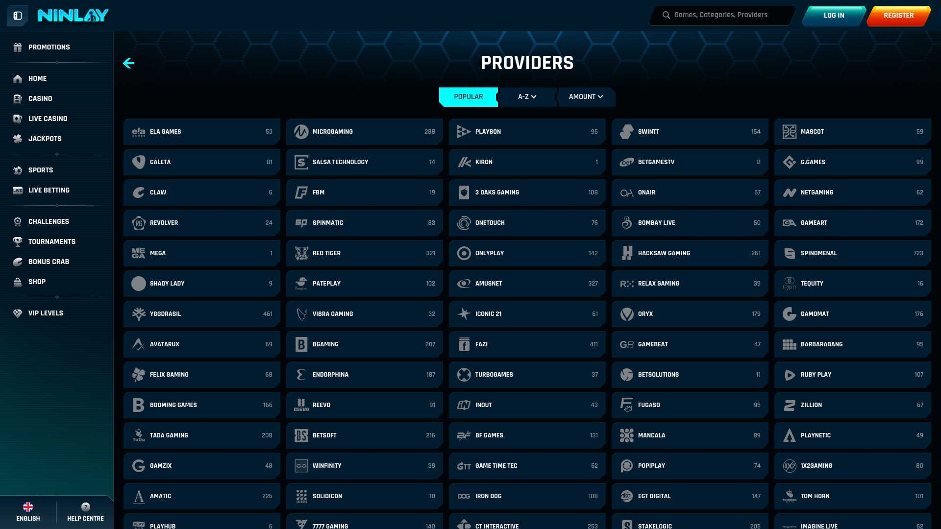 Développeurs du jeu de casino Ninlay pour ordinateur