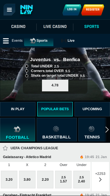 Paris sportifs mobiles au casino Ninlay