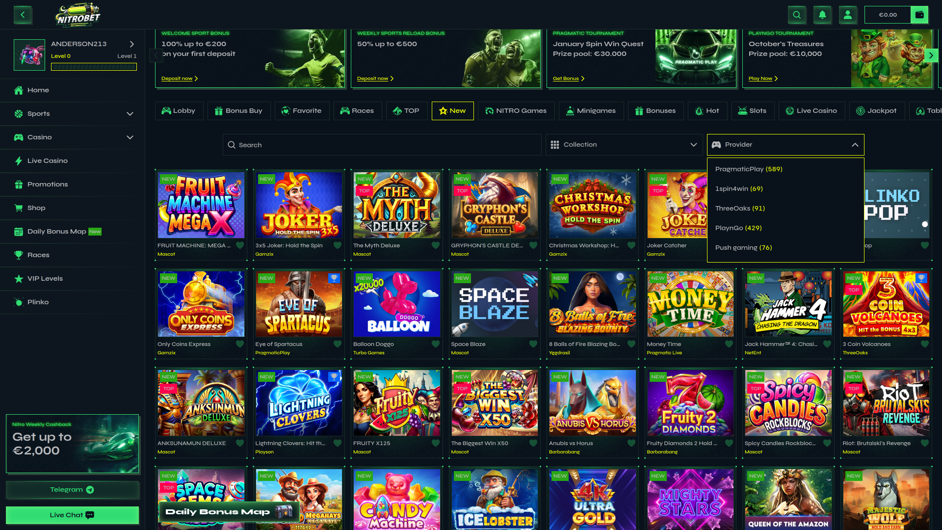 Desarrolladores de juegos de escritorio de Nitrobet Casino