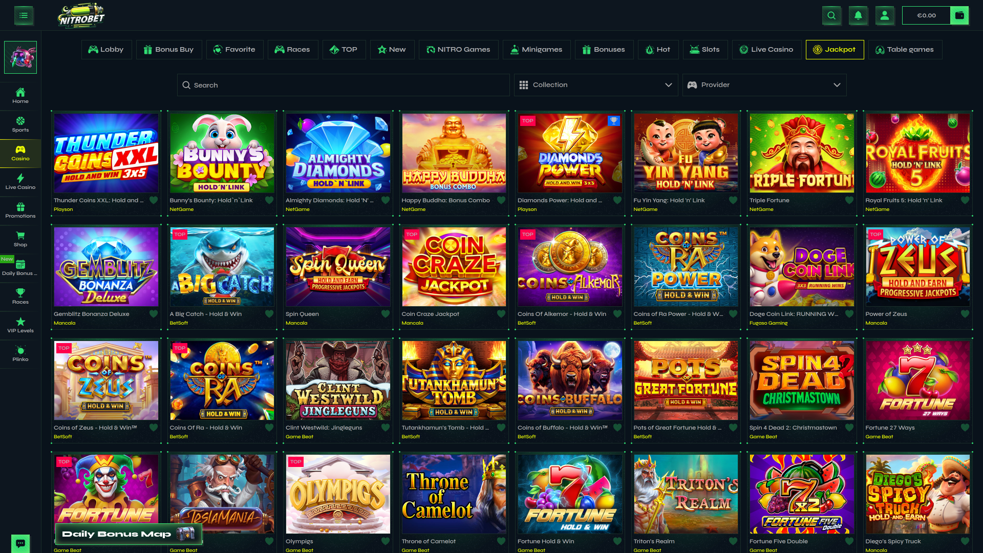 Jackpot de escritorio del casino Nitrobet