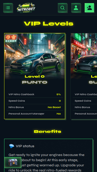Programme VIP mobile du casino Nitrobet