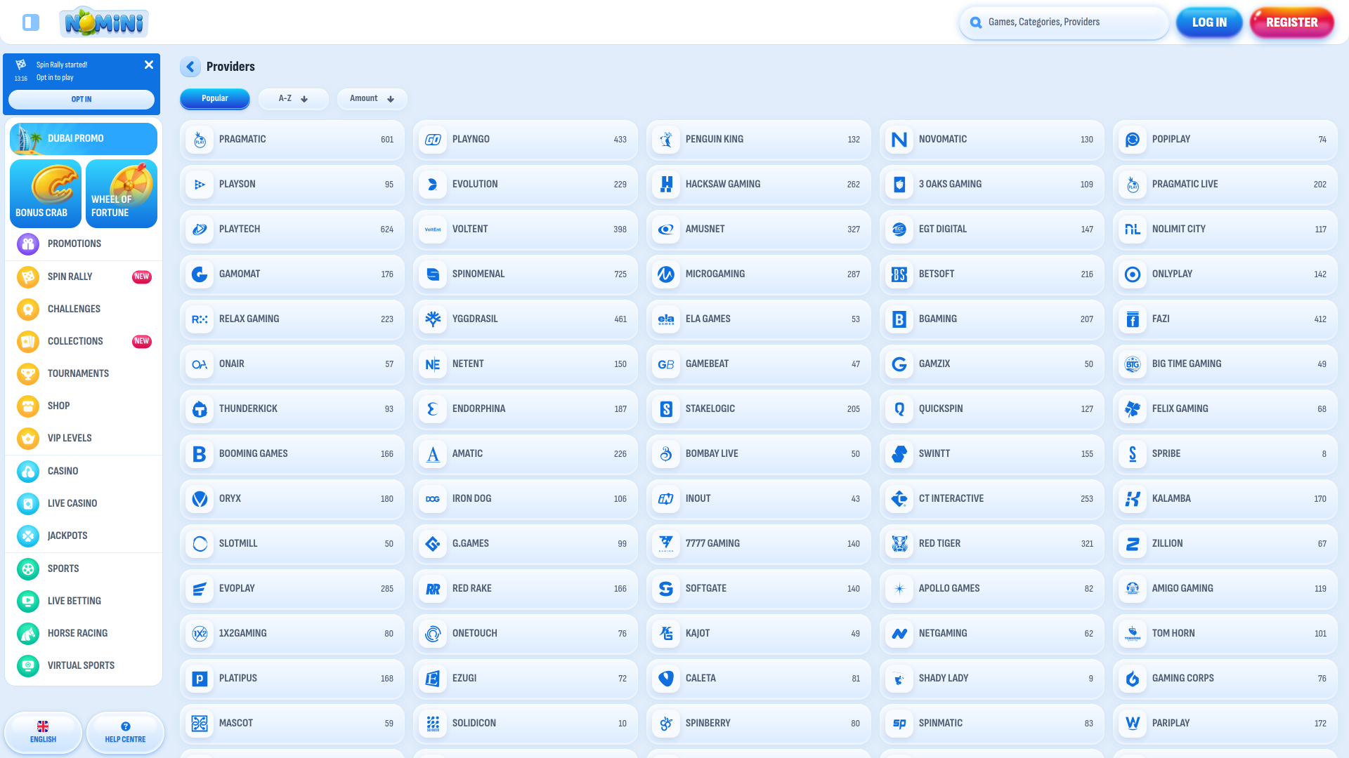 Sviluppatori di giochi desktop di Nomini Casino