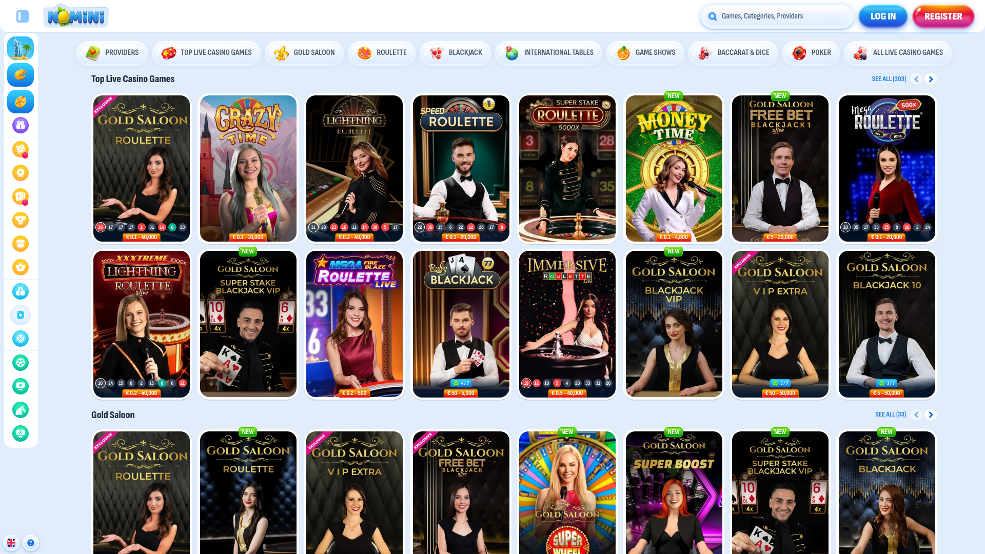 Nomini Casino Desktop Croupier dal Vivo