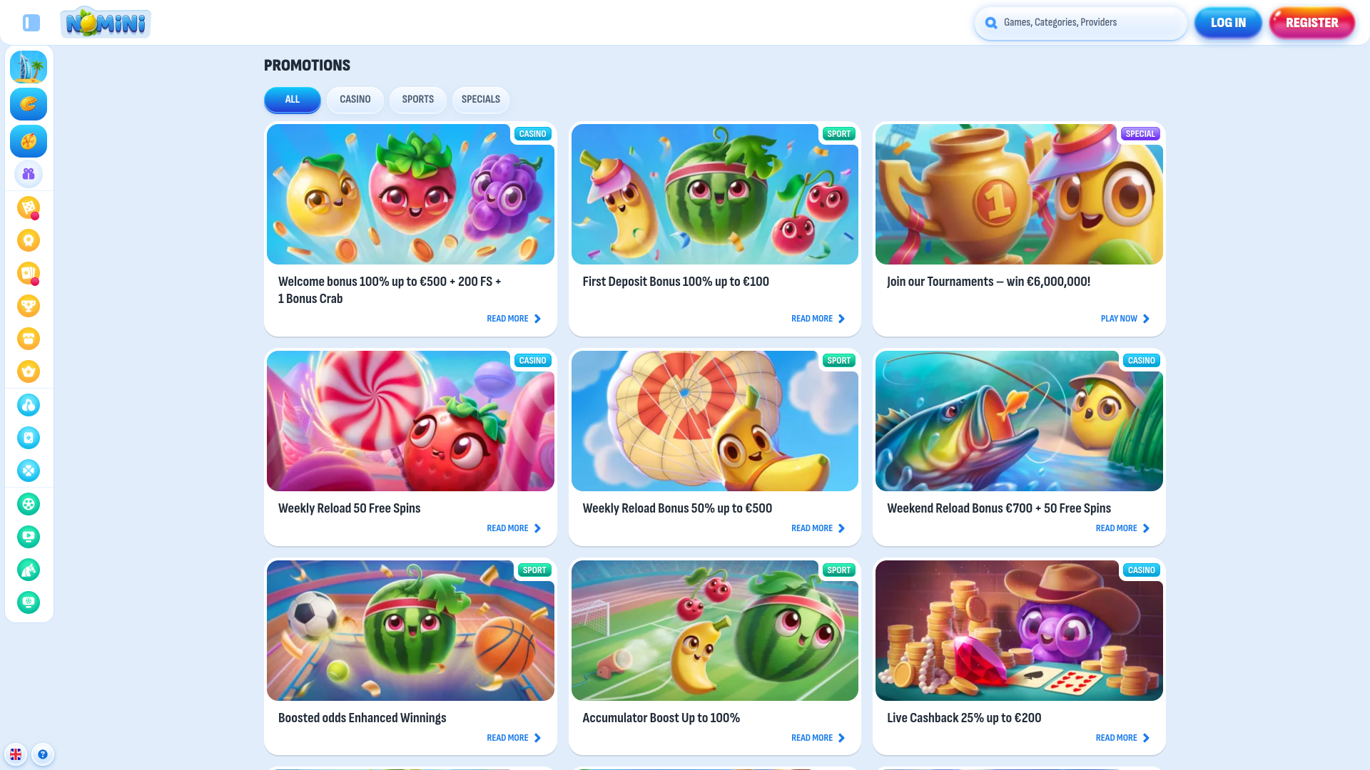 Promozioni desktop del casinò Nomini