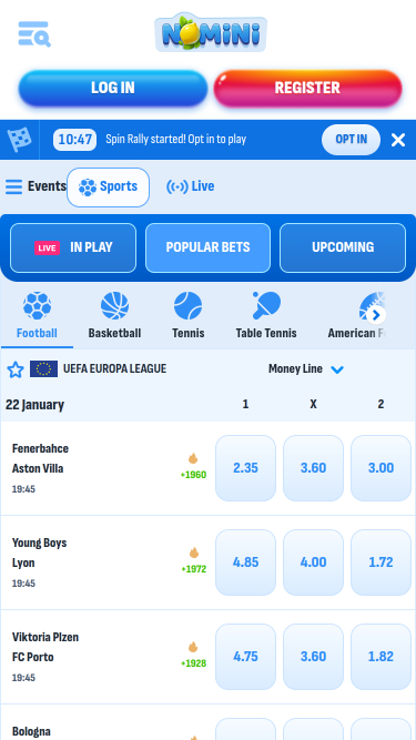 Nomini Casino Mobile Sport Betting