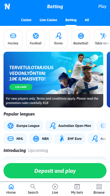 Apuestas deportivas móviles de Faster Casino