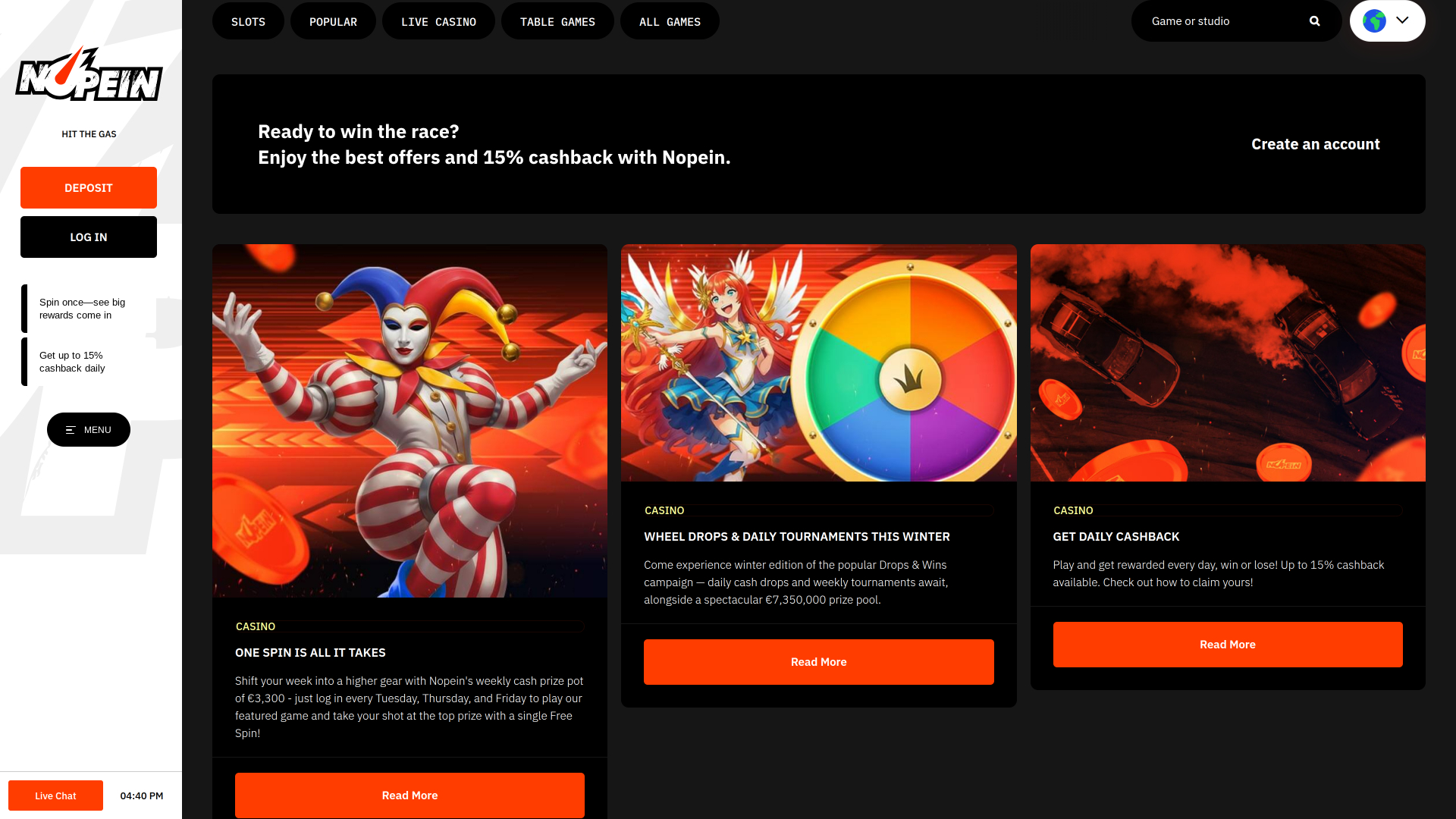 Schnellste Casino-Desktop-Aktionen