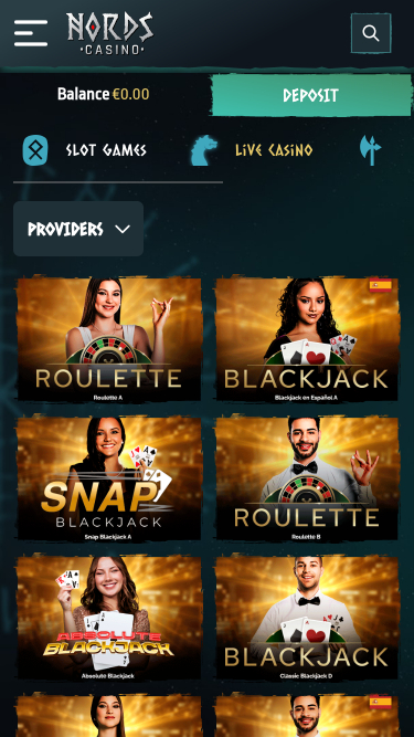 Nords Casino Mobile Live Dealer