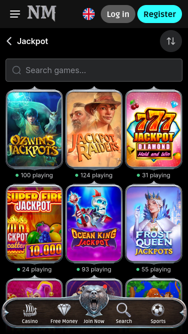 Norsemania Casino Jackpot モバイルページ