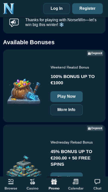Promotions screenshot of Norsewin Casino for Mobile