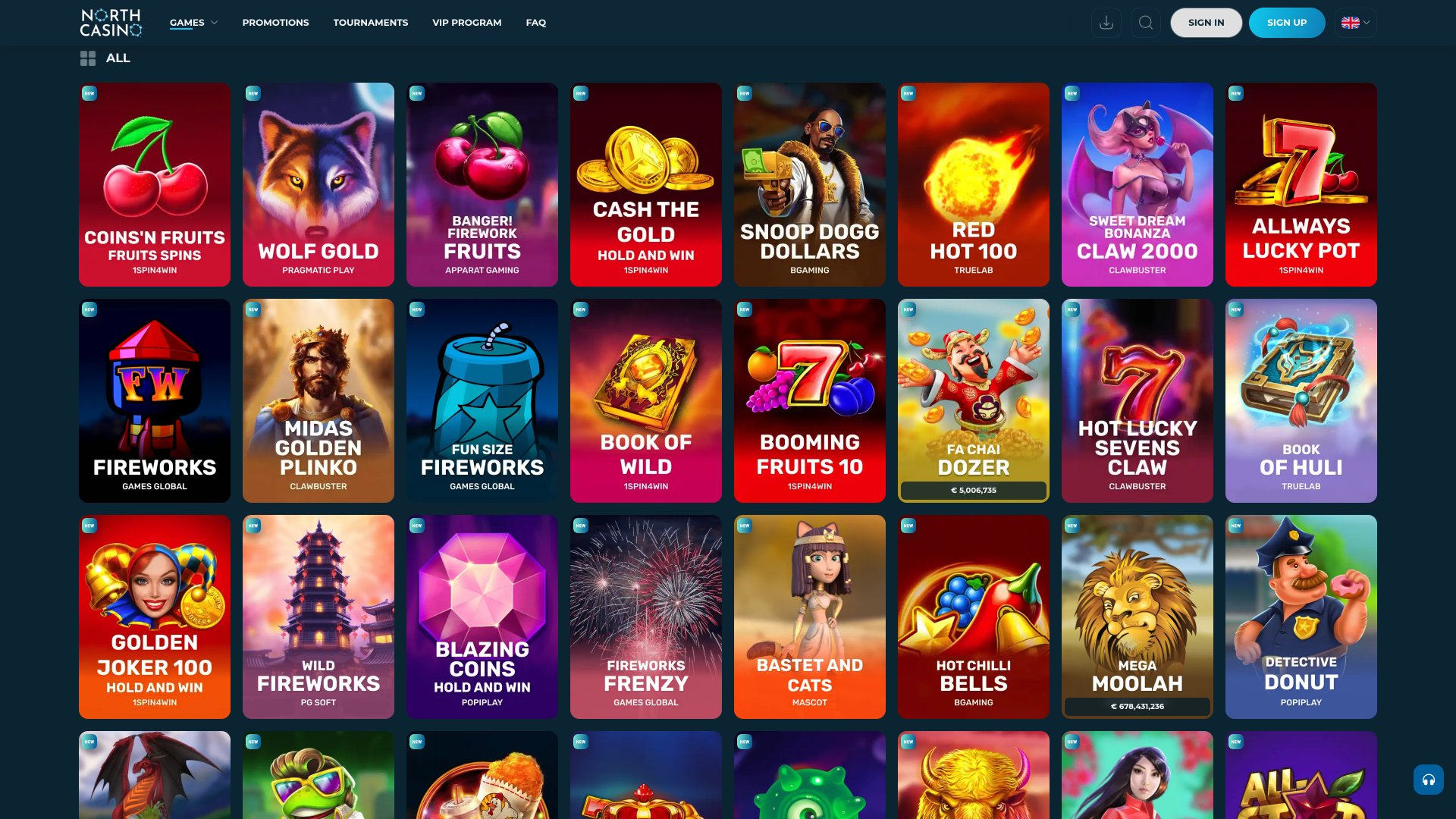 Juegos de escritorio de North Casino