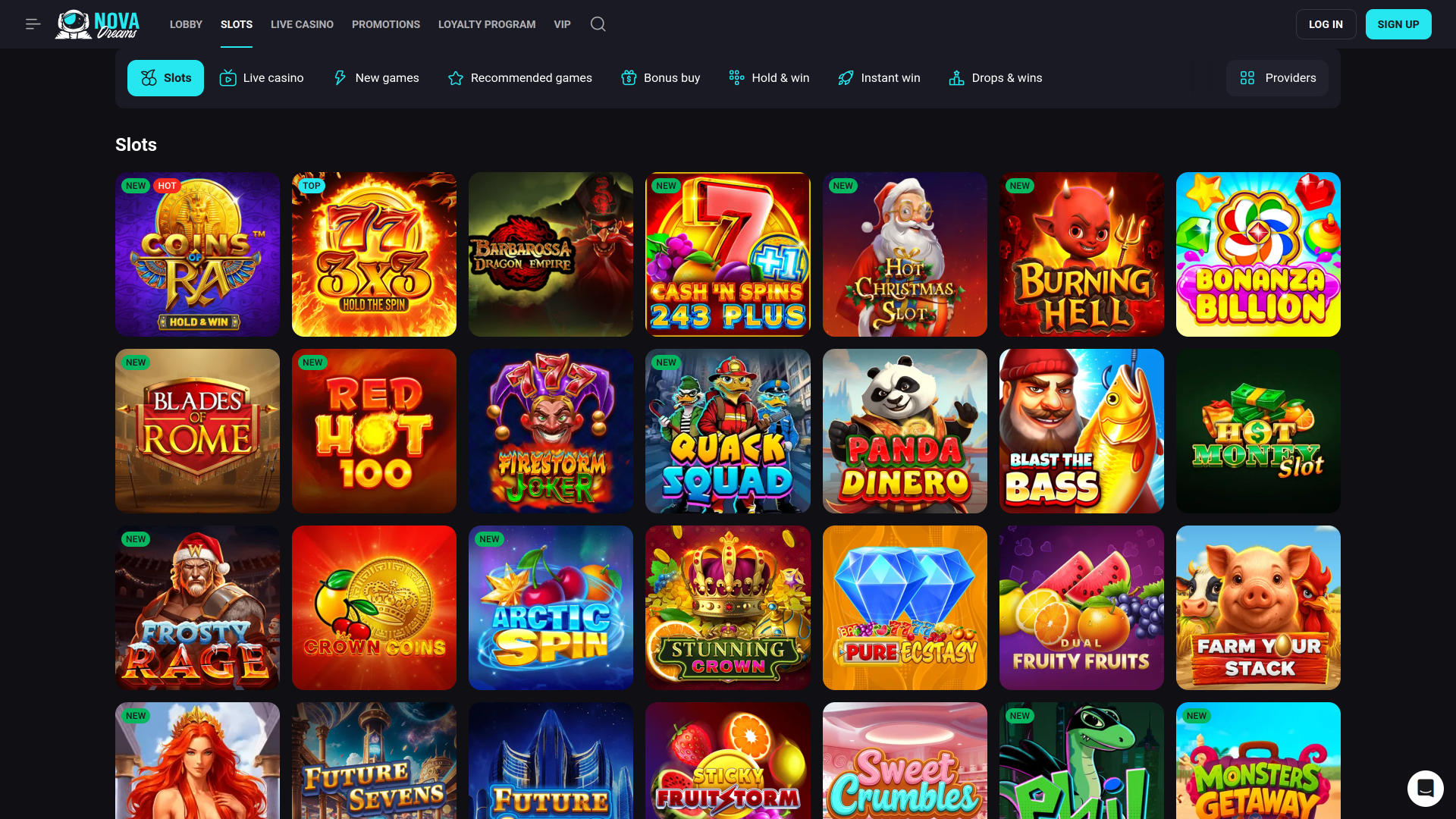 NovaDreams Casino Desktop Games