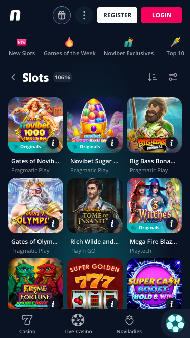 Novibet Casino Mobile Games