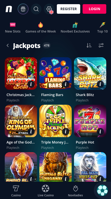 Novibet Casino Mobile Jackpot