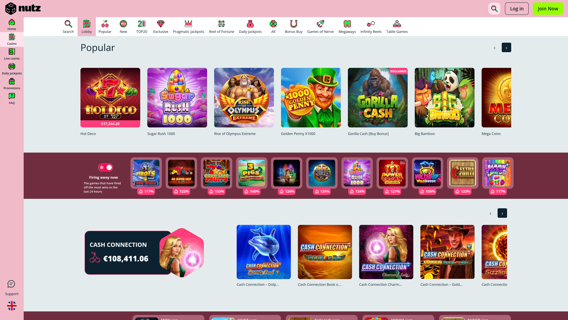 Nutz Casino Desktop Games