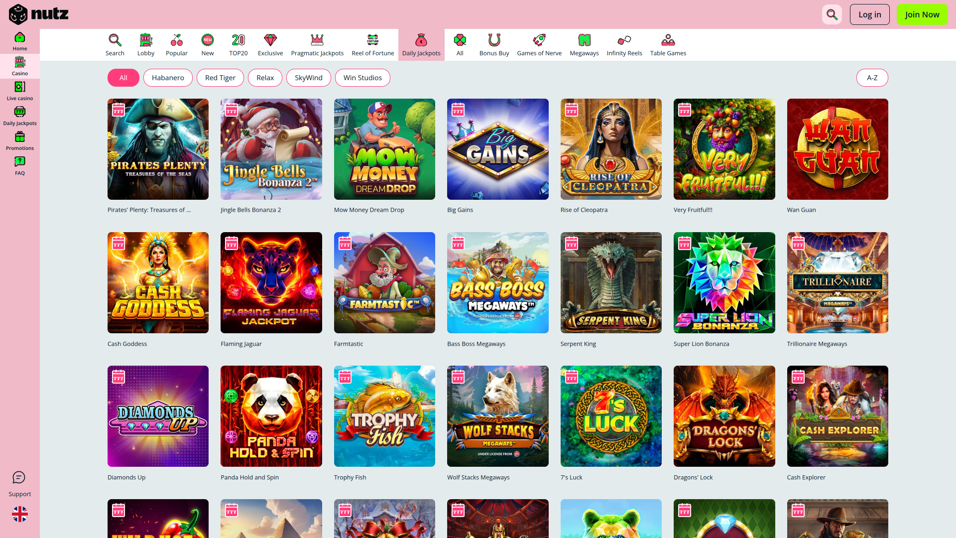 Nutz Casino Desktop Jackpot