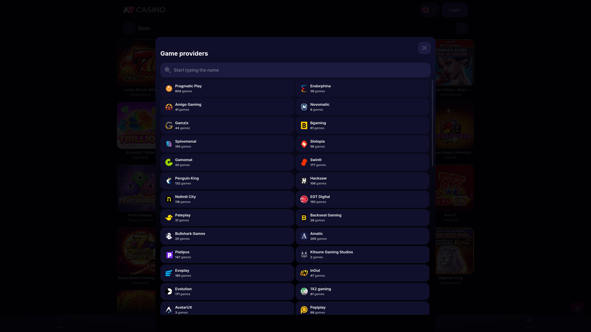 Développeurs de jeux de casino pour ordinateur NV