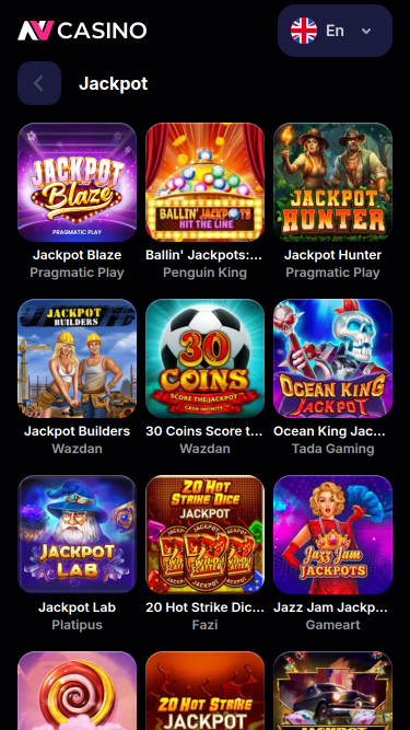 Jackpot mobile du casino NV