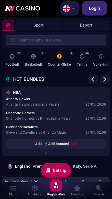 Sports mobiles du casino NV