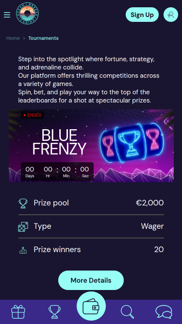 Tournois mobiles du casino Ocean Breeze