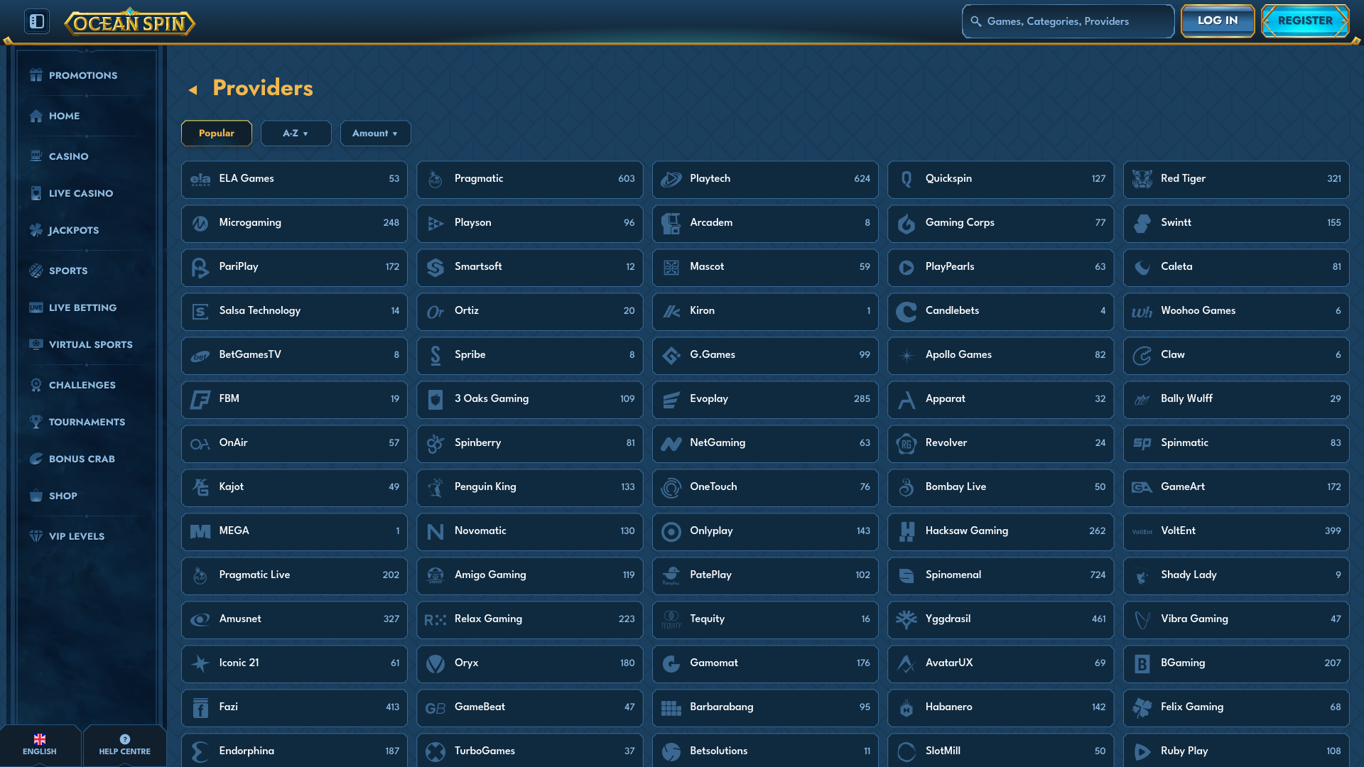 Développeurs du jeu de casino Oceanspin pour ordinateur