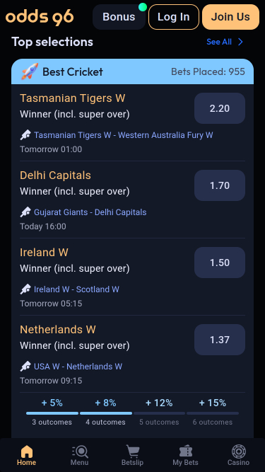 Casino mobile Odds96 Sports