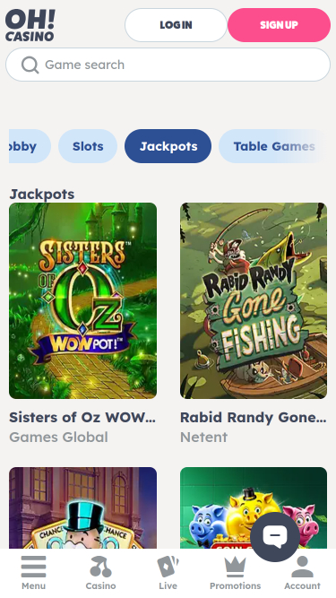 Oh Casino Jackpot Mobile