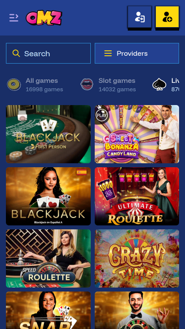 OhMyZino Casino Mobile Croupier en direct