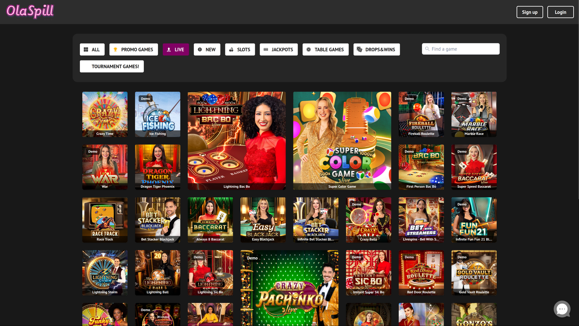 Casino Olaspill sur ordinateur avec croupier en direct