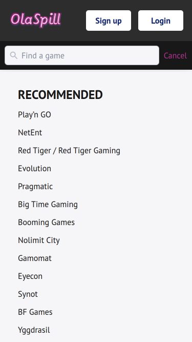 Développeurs de jeux mobiles Olaspill Casino