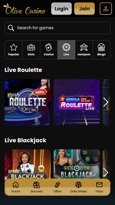 Olive Casino Mobile Croupier en direct