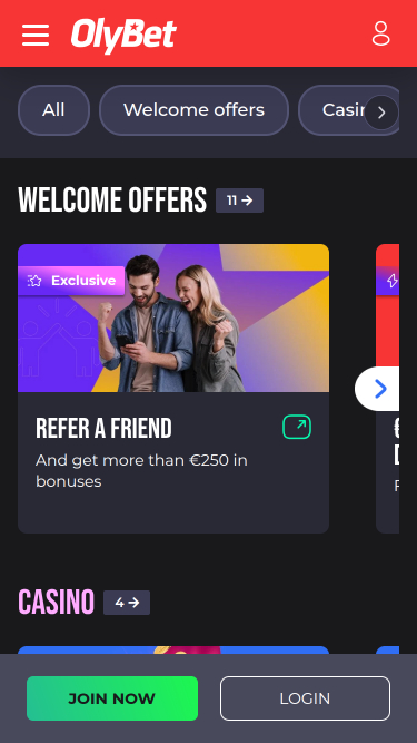 Olybet Casino Mobile-Aktionen