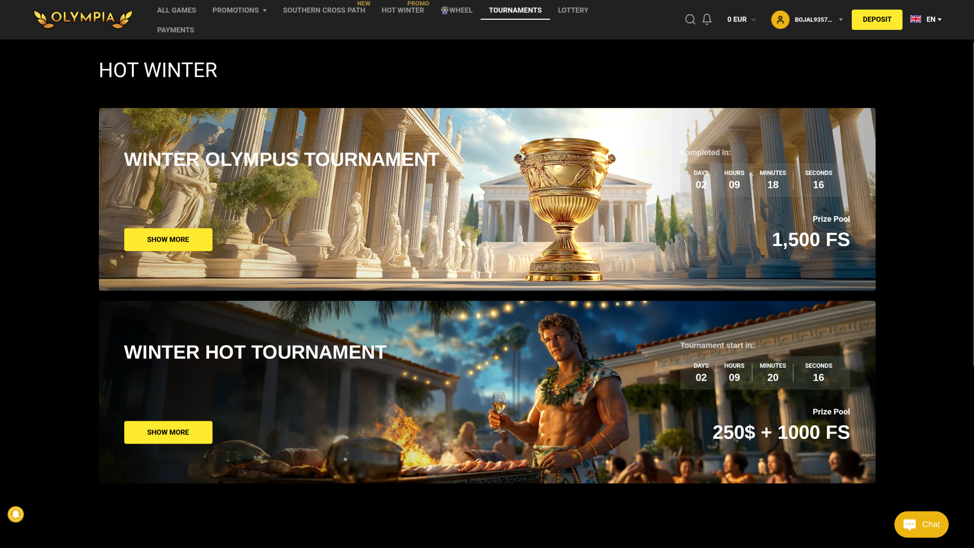 Tournois sur ordinateur du casino Olympia