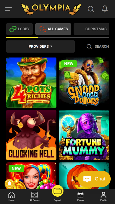 Jeux mobiles Olympia Casino