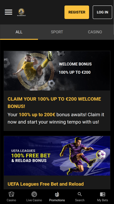 Promociones móviles del casino Olympusbet