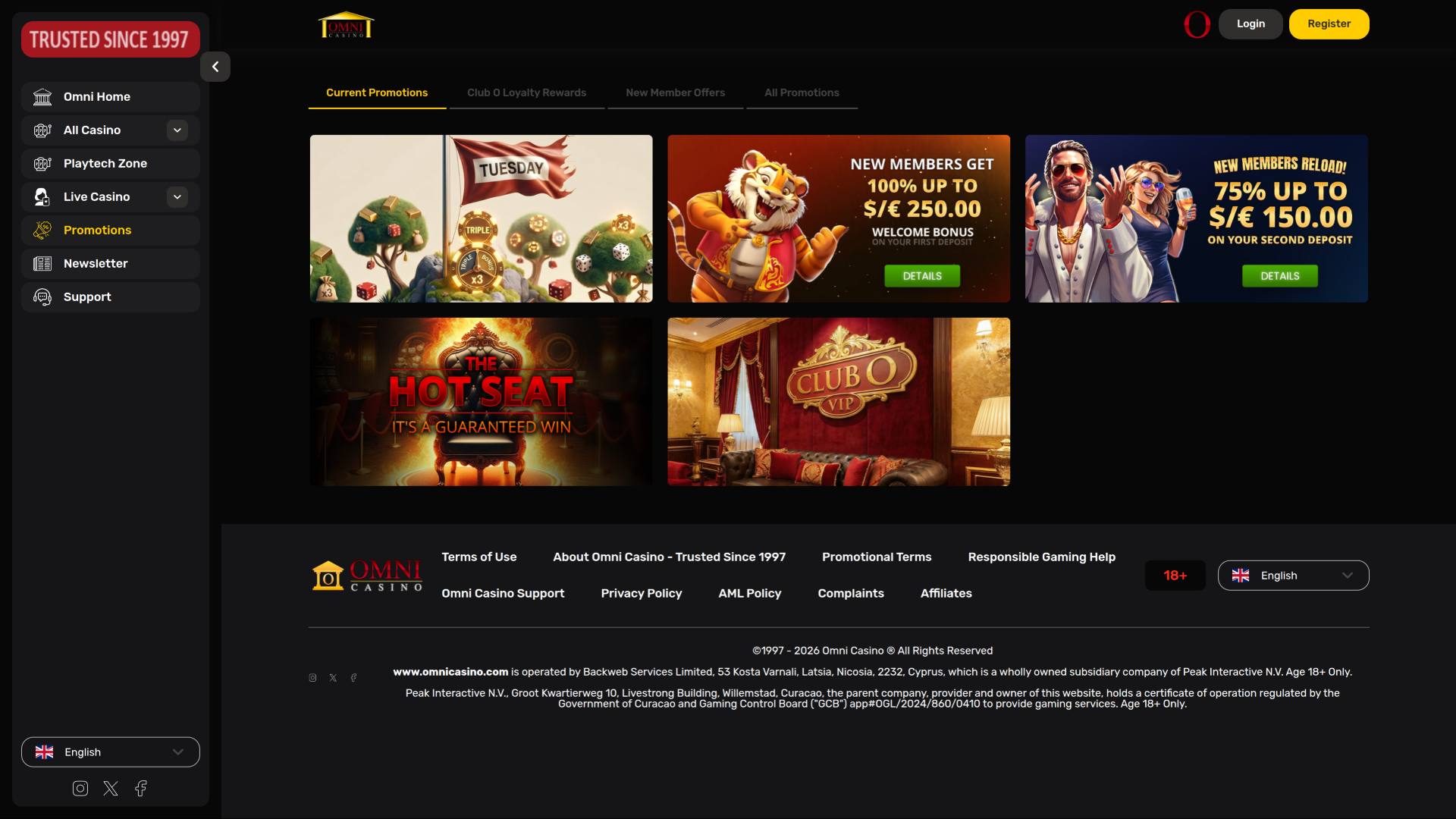 Omni Casino Desktop Promotions