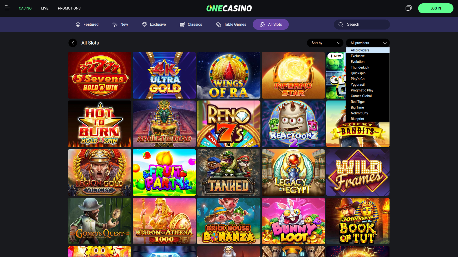 Développeurs de jeux de One casino pour ordinateur