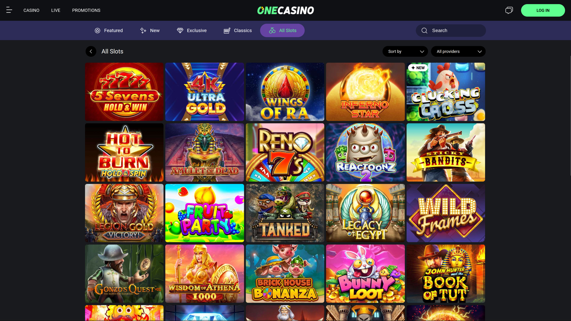 Jeux de One casino sur ordinateur