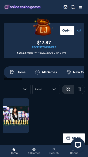 Juegos de casino en línea con crupier en vivo para móvil