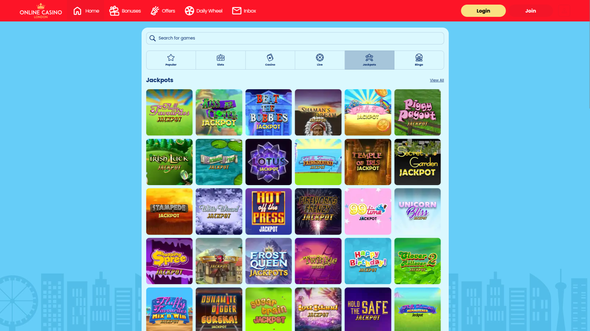 Casino en ligne Londres Jackpot sur ordinateur