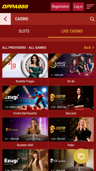 Oppa 888 Mobile Croupier en Direct