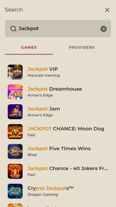 Jackpot mobile du casino OrientXpress