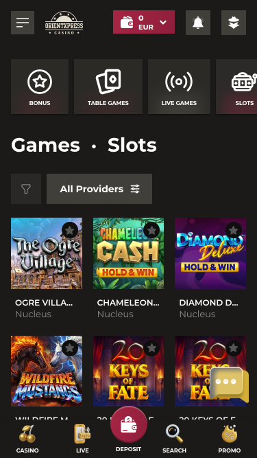 OrientXpress Casino Mobile Games