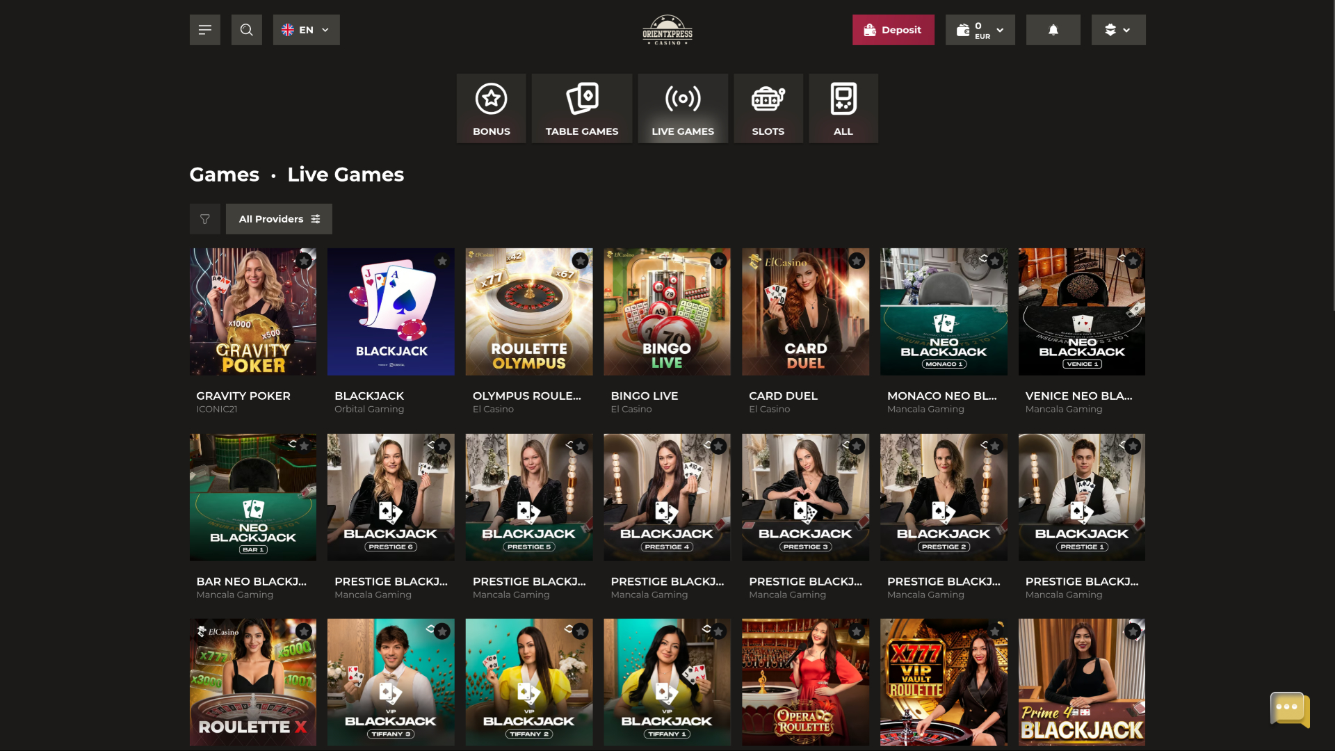 OrientXpress Casino Desktop Live-Dealer