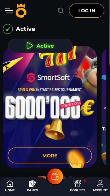 Tornei di Oro.gg Casino per dispositivi mobili